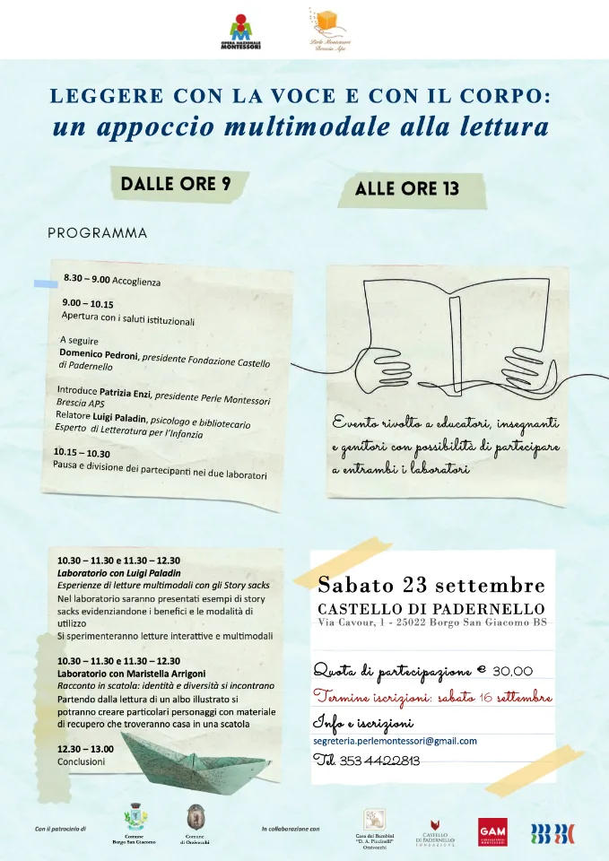 Locandina di «Leggere con la voce e con il corpo: un approccio multimodale alla lettura»