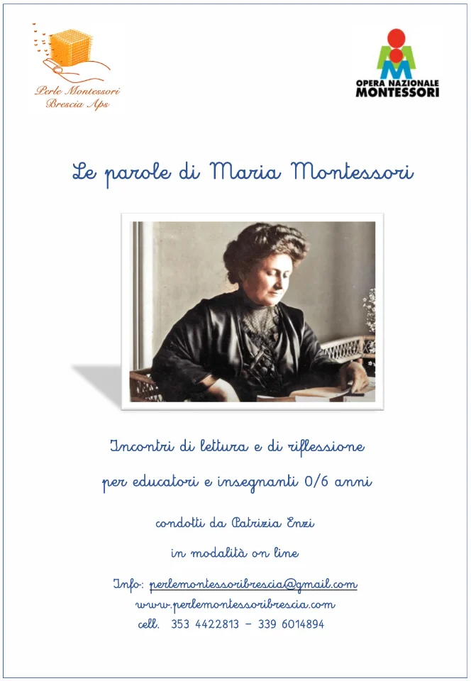 Locandina di «Le parole di Maria Montessori — 2023/24 · seconda edizione»