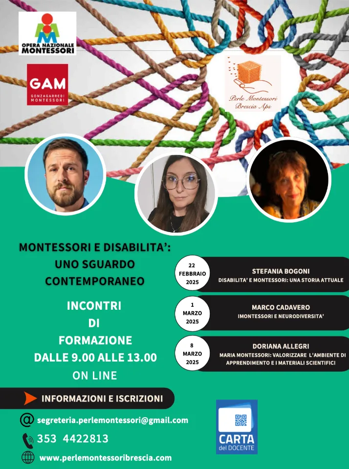 Locandina di «Montessori e disabilità — Uno sguardo contemporaneo · 2025»