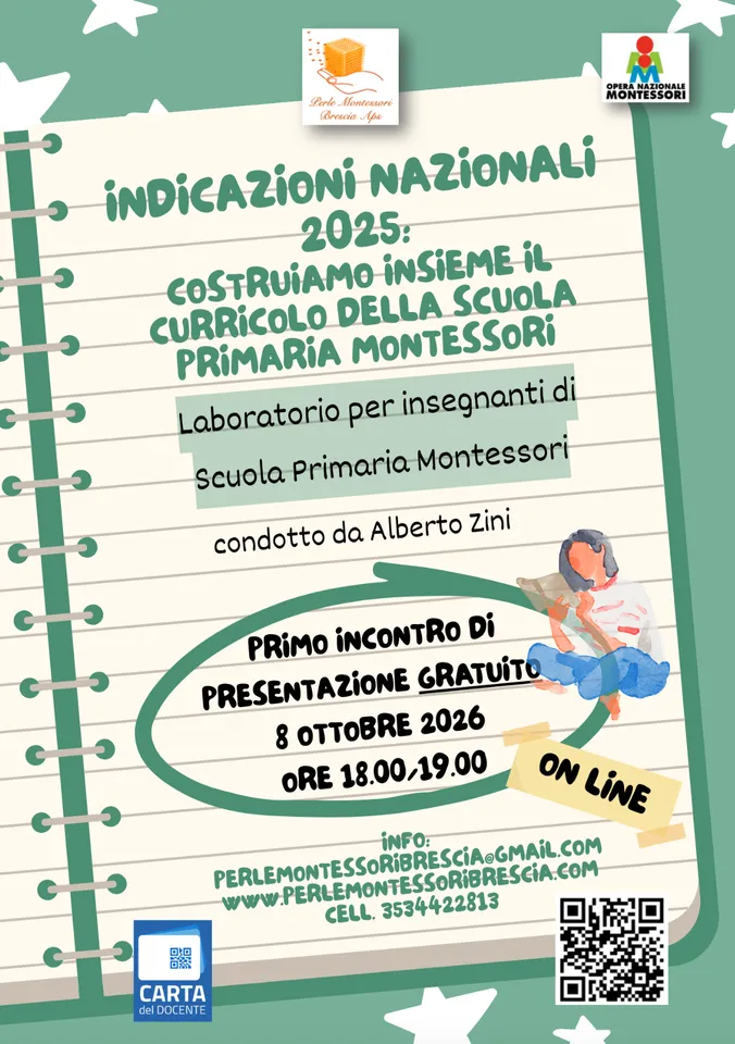 Locandina di «Curricolo primaria — Costruiamo Insieme il Curricolo della Scuola Primaria Montessori»