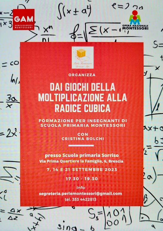 Locandina di «Dai giochi della moltiplicazione alla radice cubica»